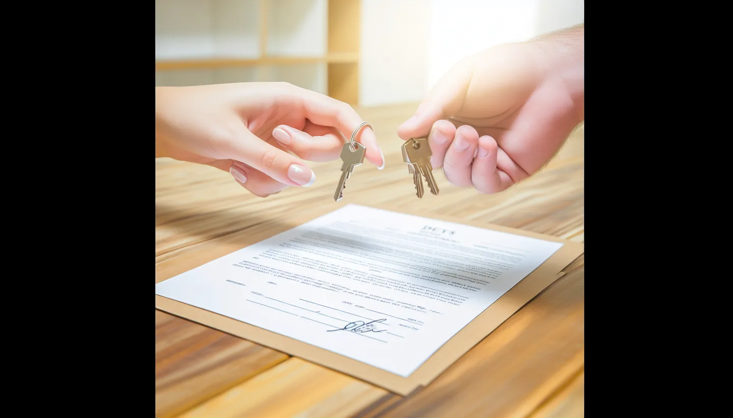 Exchanging keys over a signed property deed at closing