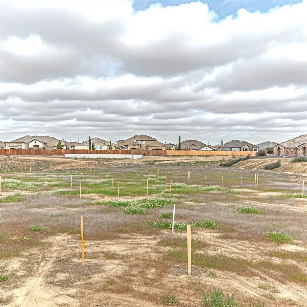 Cleared vacant residential lot for sale in Fresno County, California