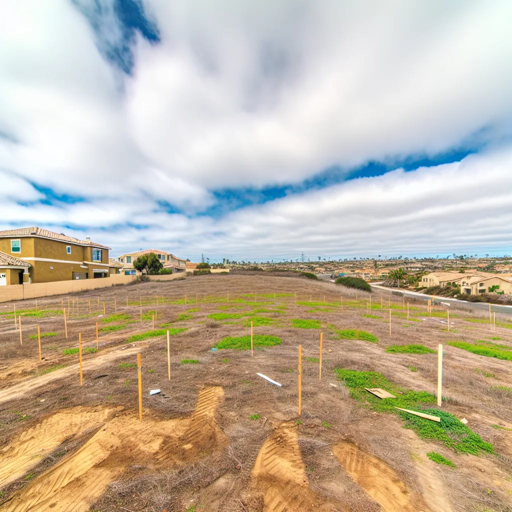 Cleared vacant residential lot for sale in San Diego County, California